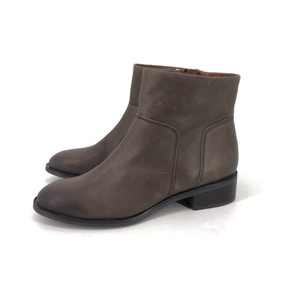 Franco Sarto Benny Burnished Leather Block Heel Ankle Booties Size 8.5 - Picture 5 of 8